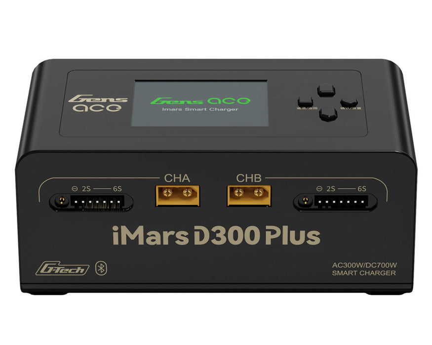 Gens Ace iMars D300 Plus G-Tech Smart Dual AC/DC Charger (Black) (6S/16A) (AC-300W) (DC-350W x2) w/Bluetooth App Control