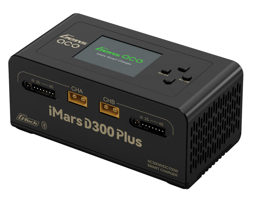Gens Ace iMars D300 Plus G-Tech Smart Dual AC/DC Charger (Black) (6S/16A) (AC-300W) (DC-350W x2) w/Bluetooth App Control