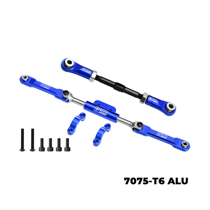 H10 OPTIC 4140 CARBON STEEL + 7075-T6 ALLOY SERVO LINK & FRONT STEERING LINK SET