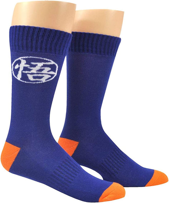 Dragon Ball Z Goku Symbol Anime Blue Athletic Crew Socks