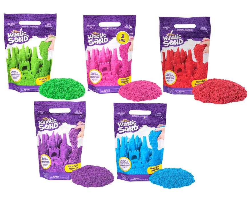 Spinmaster Toys Kinetic Sand Assortment (Neon) (Color Chosen at Random) (12) single