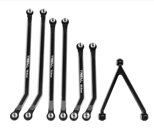 TREAL SCX24 High Clearance Links Set(7P) for SCX24 Gladiator Alu 7075 Chassis Links for Axial SCX24 1/24 RC Crawler Car AXI00005T Color: Black