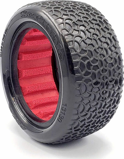 1/10 Scribble Rear 2.2 Tires, Super Soft with Red Inserts (2): Buggy