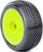 1/8 Gridiron II Soft Long Wear Pre-Mounted Tires, Yellow EVO Wheels (2): Buggy