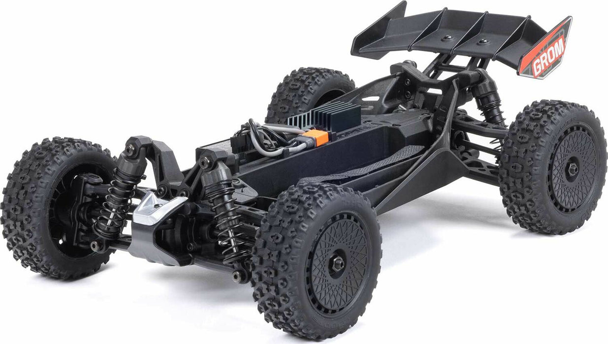 TYPHON GROM MEGA 380 Brushed 4X4 Small Scale Buggy RTR with Battery & Charger, Blue/Silver
