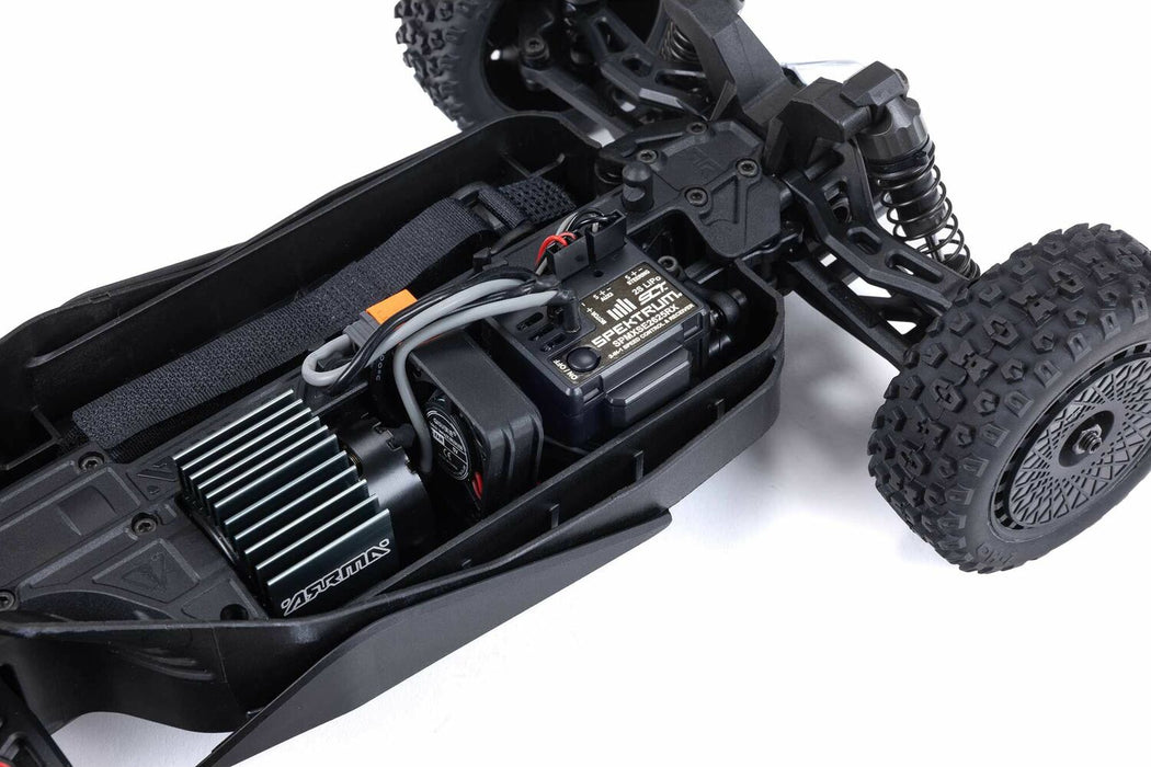 TYPHON GROM MEGA 380 Brushed 4X4 Small Scale Buggy RTR with Battery & Charger, Blue/Silver
