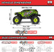 1/16 GORGON GROM 4X4 RTR Brushed Monster Truck (Battery & Charger Included), Yellow