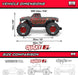 1/10 QUAKE 223S DSC 2WD RTR Brushless Monster Truck, Purple