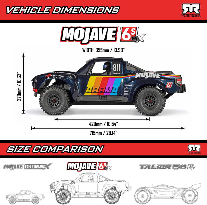 1/7 MOJAVE 6S 4X4 RTR Brushless Desert Truck, Beige