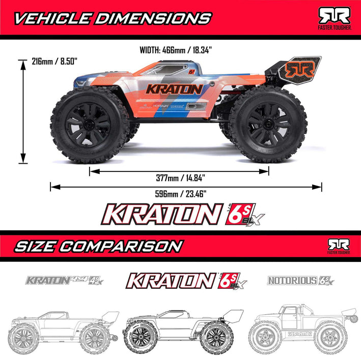 1/8 KRATON 4X4 6S BLX BRUSHLESS V6 SPEED TRUCK RTR (Green/Black)
