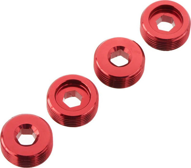 Nut Front Hub Aluminum Red (4)