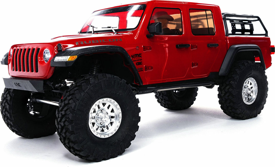1/10 SCX10 III Jeep JT Gladiator 4X4 Rock Crawler with Portals RTR, Red