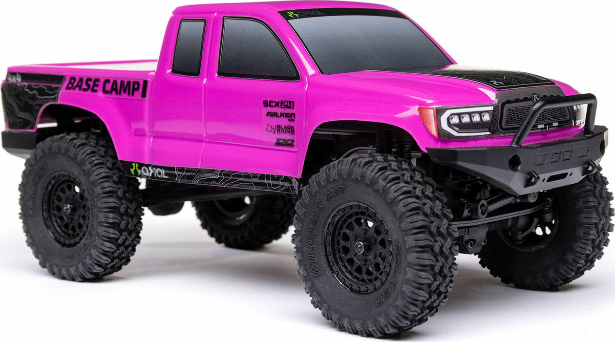 1/24 SCX24 Base Camp 4WD Rock Crawler Brushed RTR with Battery & Charger, Pink