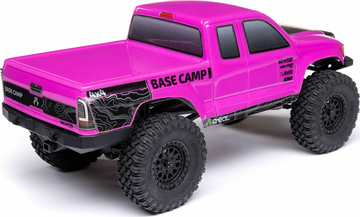 1/24 SCX24 Base Camp 4WD Rock Crawler Brushed RTR with Battery & Charger, Pink