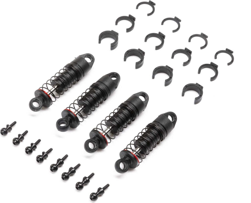 Oil Shock Set 6mm, (.213 lbs/in Red): SCX24 (4)