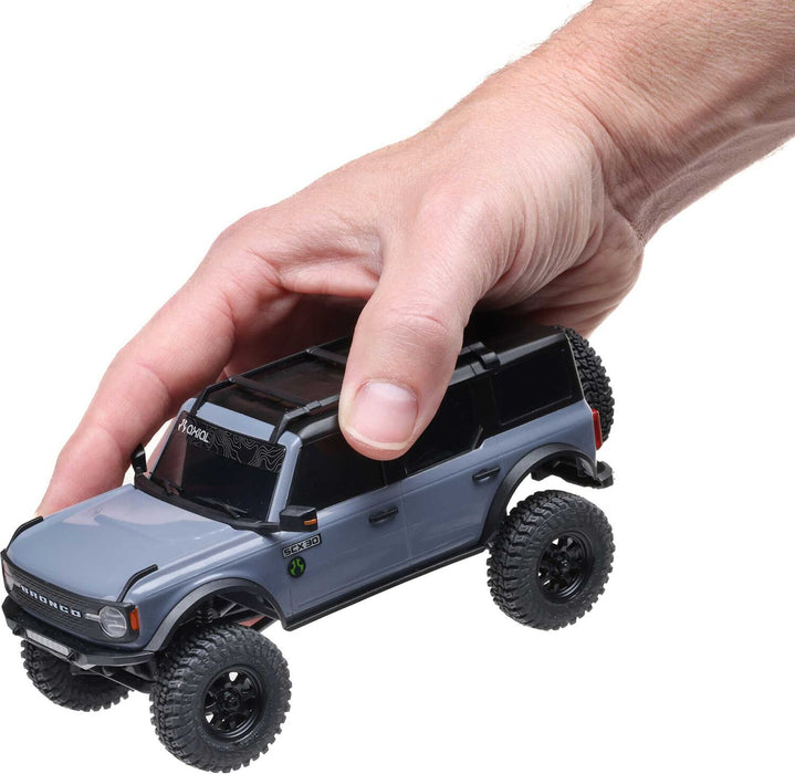1/30 SCX30 Ford Bronco 4X4 RTR Brushed Rock Crawler (Battery & Charger Included), Blue