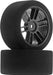 1/10 30mm Nitro Touring Foam Tires, Mounted, 38 Rear, Black Wheels (2)