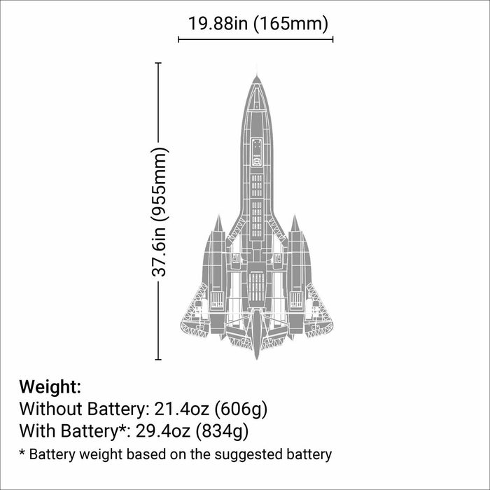SR-71 Blackbird Twin 40mm EDF BNF Basic with AS3X and SAFE Select