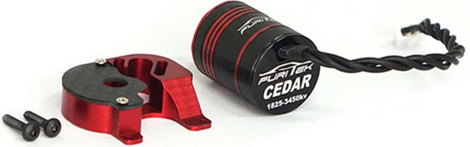 Cedar Inrunner Brushless Motor with 11T Steel Pinion and CNC Motor Mount Combo: SCX24