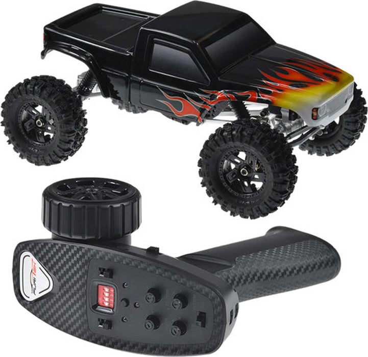 1/18 Cayman Pro V2 4x4 Rock Crawler RTR, Black with Flames