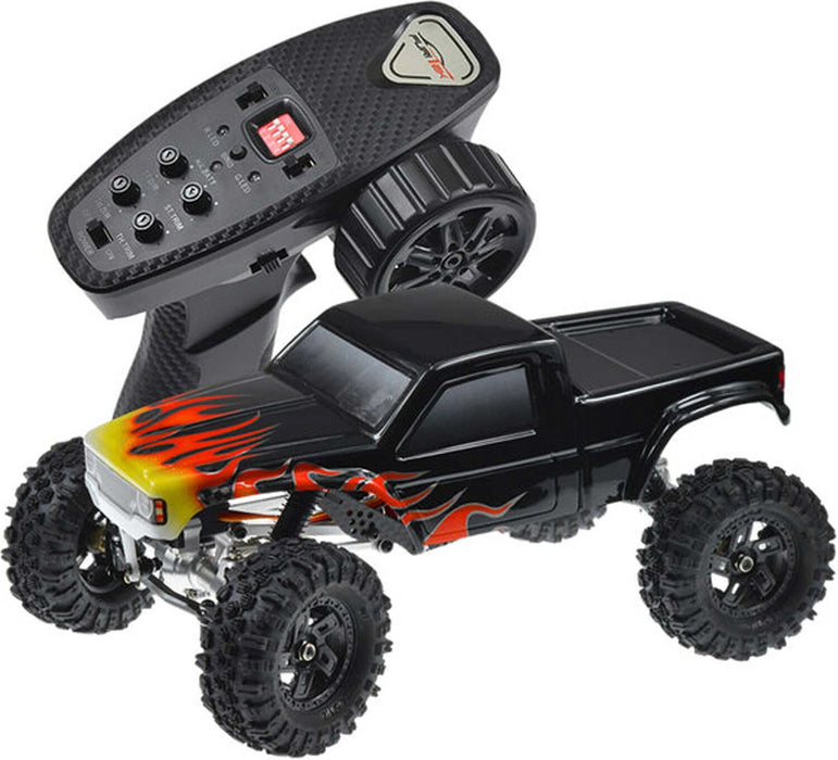 1/18 Cayman Pro V2 4x4 Rock Crawler RTR, Black with Flames