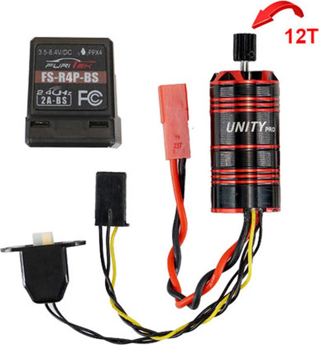 Unity Pro 2-in-1 Micro FOC Brushless Motor & ESC Combo w/ RX, 3500KV: Redcat Ascent-18