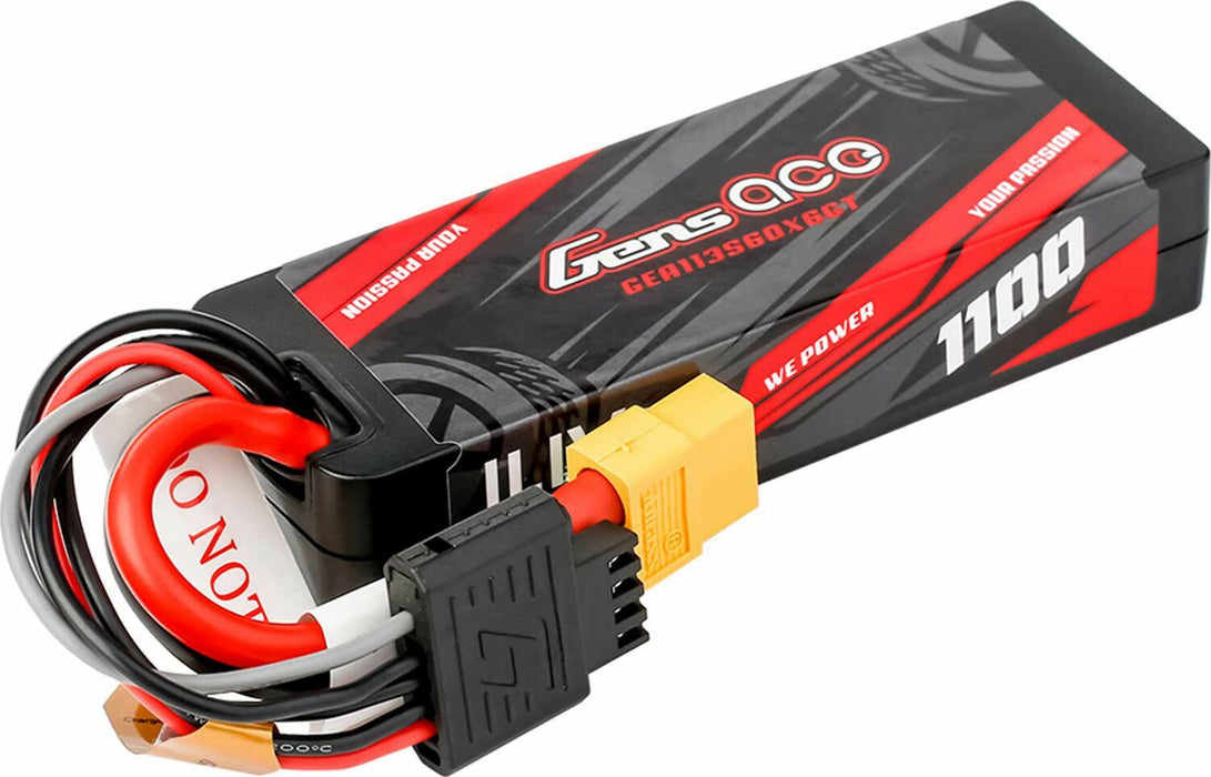Gens ace 1100mAh 3S 60C 11.1V HardCase G-tech Lipo Battery Pack with XT60 Plug
