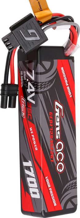 Gens ace 1700mAh 2S 35C 7.4V G-Tech Hardcase Lipo Battery with EC2 Plug
