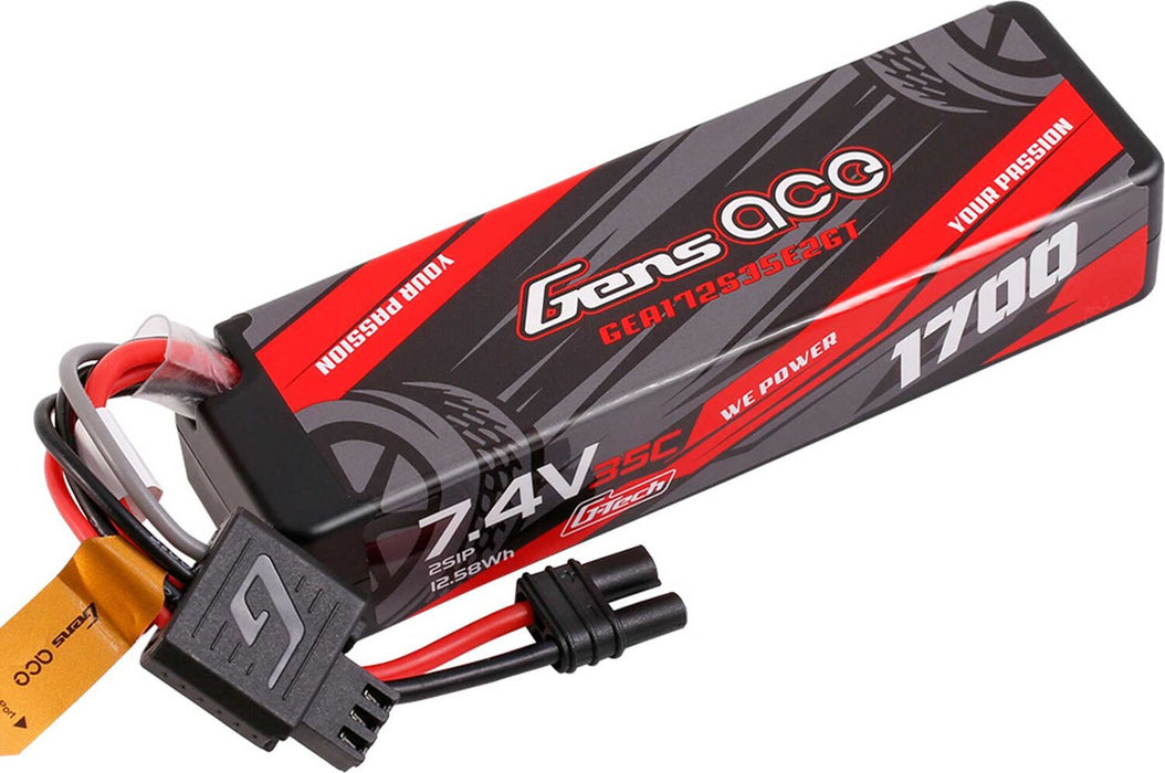 Gens ace 1700mAh 2S 35C 7.4V G-Tech Hardcase Lipo Battery with EC2 Plug