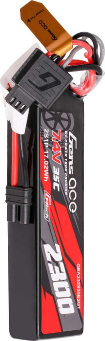 Gens ace 2300mAh 2S 35C 7.4V G-Tech Lipo Battery Pack with EC2 Plug