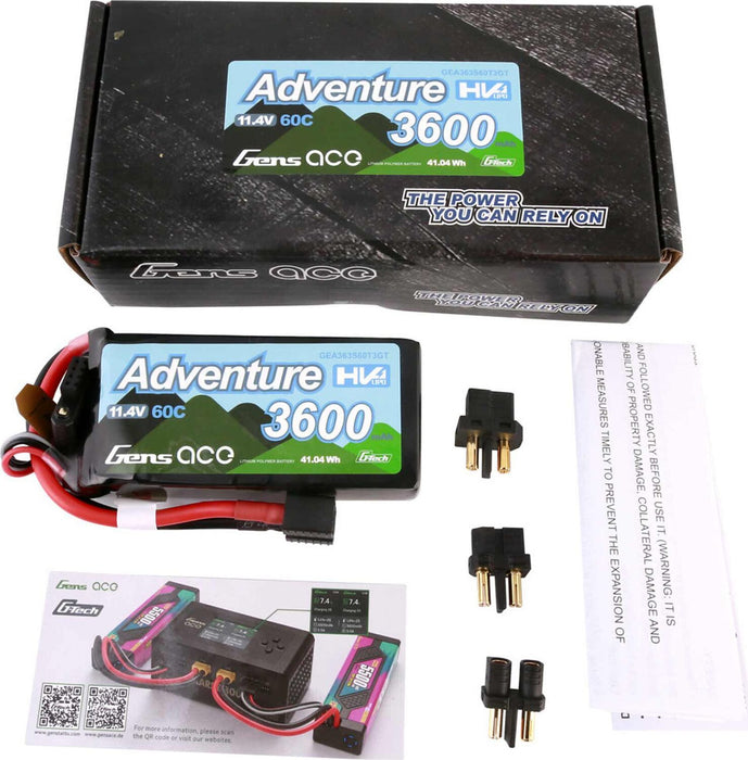 11.4V 3600mAh 3S 60C G-Tech LiPo Battery: Deans/ XT60