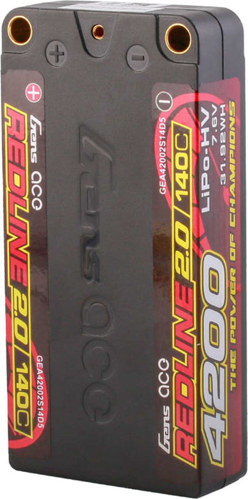 7.6V 4200mAh 2S 140C Shorty Hardcase LiHV Battery: 5mm Tubes