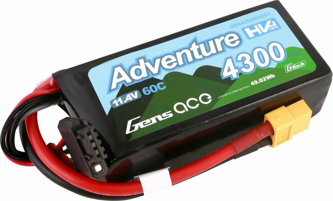 11.4V 4300mAh 3S 60C G-Tech Smart Lipo Battery: XT60