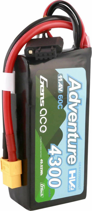 11.4V 4300mAh 3S 60C G-Tech Smart Lipo Battery: XT60