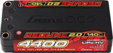 Gens ace Redline 2.0 4400mAh 2S 7.6V 140C HardCase Lipo Battery with 5.0mm bullet