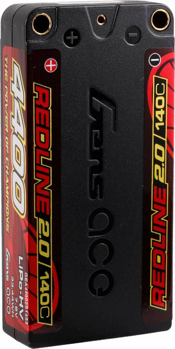 Gens ace Redline 2.0 4400mAh 2S 7.6V 140C HardCase Lipo Battery with 5.0mm bullet