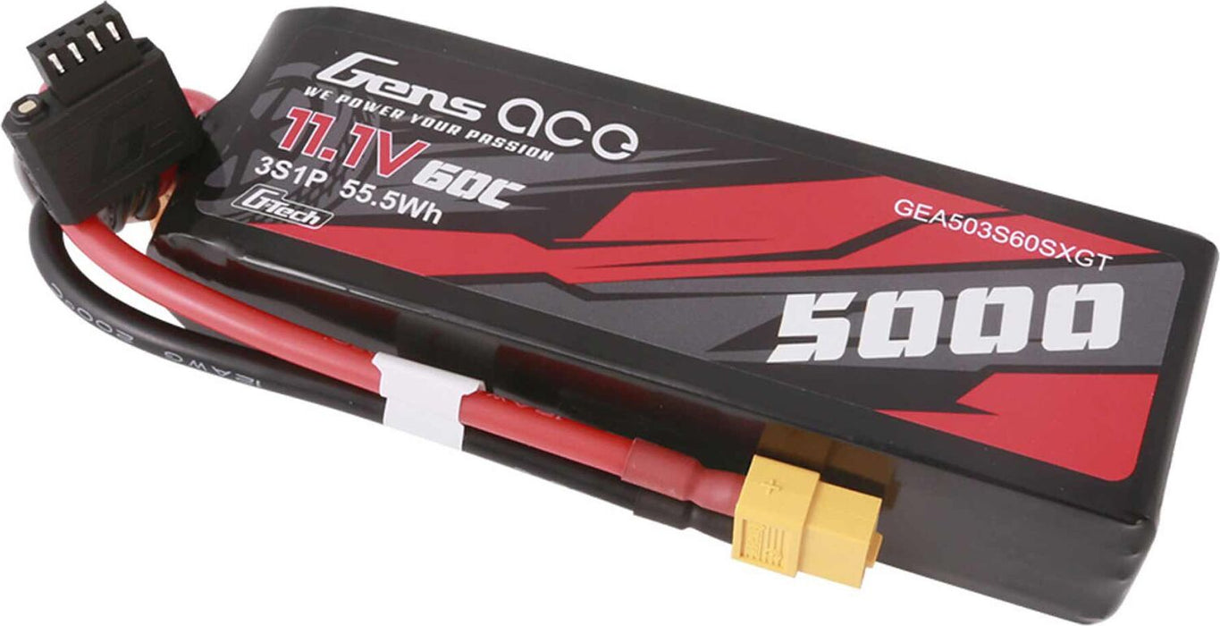 11.1V 5000mAh 3S 60C G-Tech Short-Size LiPo Battery: XT60