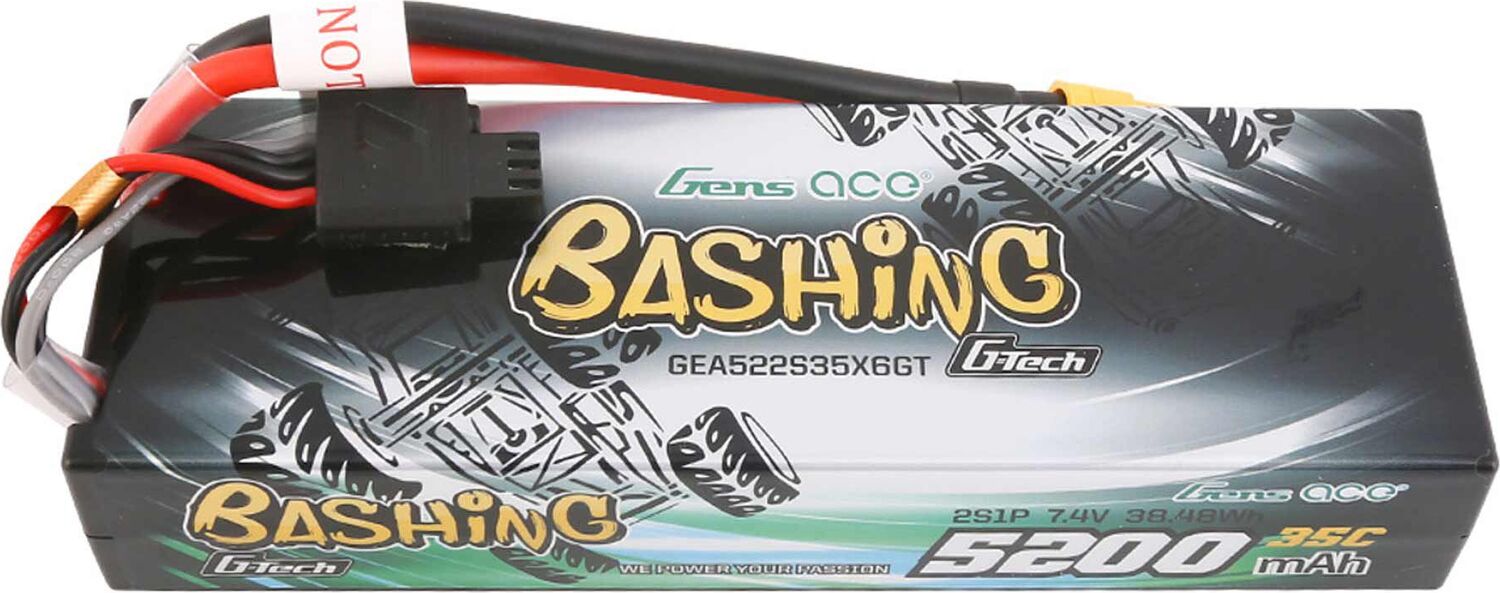 7.4V 5200mAh 2S 35C G-Tech Smart Bashing Hardcase LiPo Battery: XT60