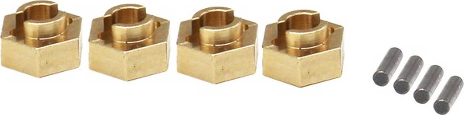 Brass Stock Wheels Hub, 7mm Hex: SCX24