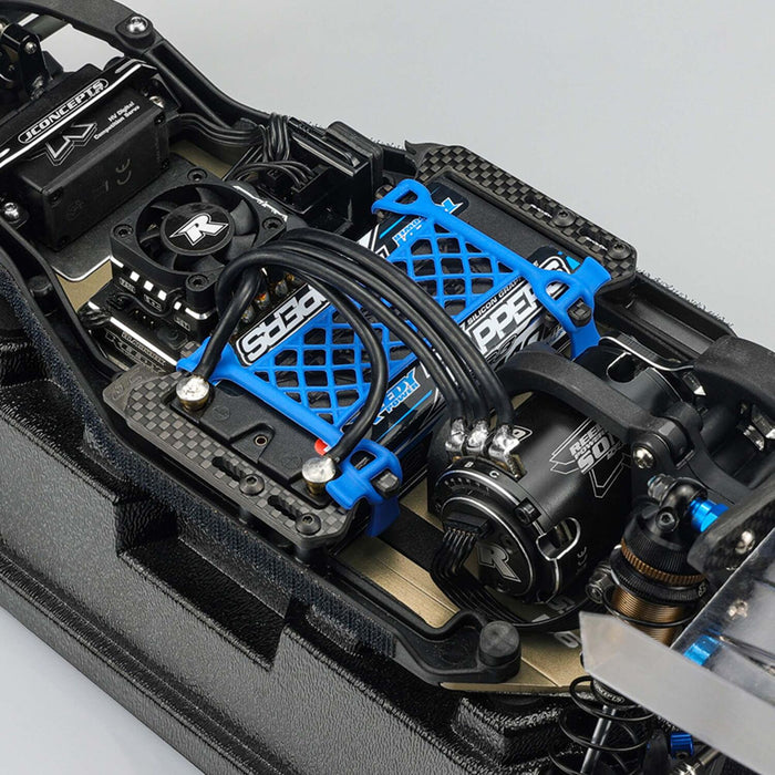 B6.3 Carbon Logo Cargo Net Battery Brace, Blue