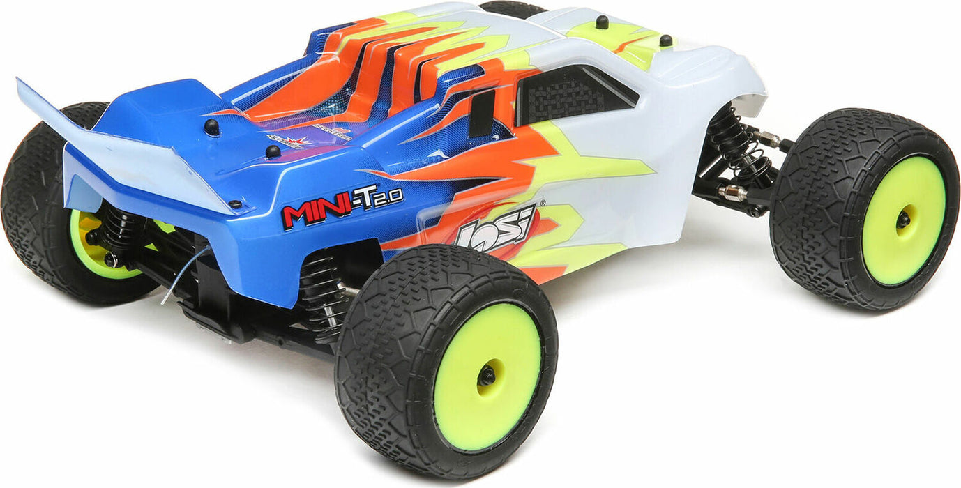 1/18 Mini-T 2.0 2WD Stadium Truck Brushed RTR, Blue/White