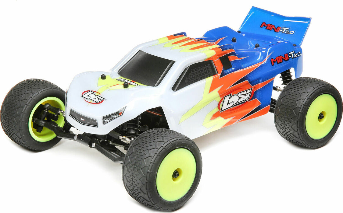 1/18 Mini-T 2.0 2WD Stadium Truck Brushed RTR, Blue/White