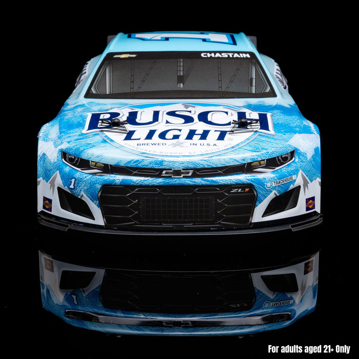 1/12 NASCAR RC Race Car Ross Chastain No. 1 2025 Busch Light Chevrolet ZL1 2S AWD RTR Brushed On-Road (Battery & Charger Included),  Blue