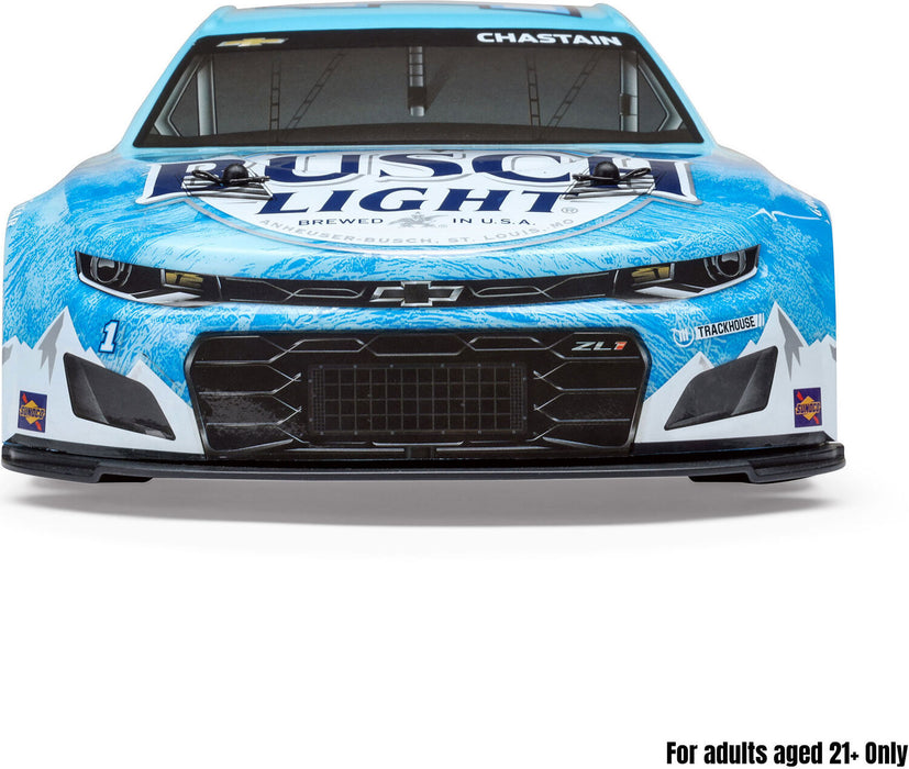 1/12 NASCAR RC Race Car Ross Chastain No. 1 2025 Busch Light Chevrolet ZL1 2S AWD RTR Brushed On-Road (Battery & Charger Included),  Blue