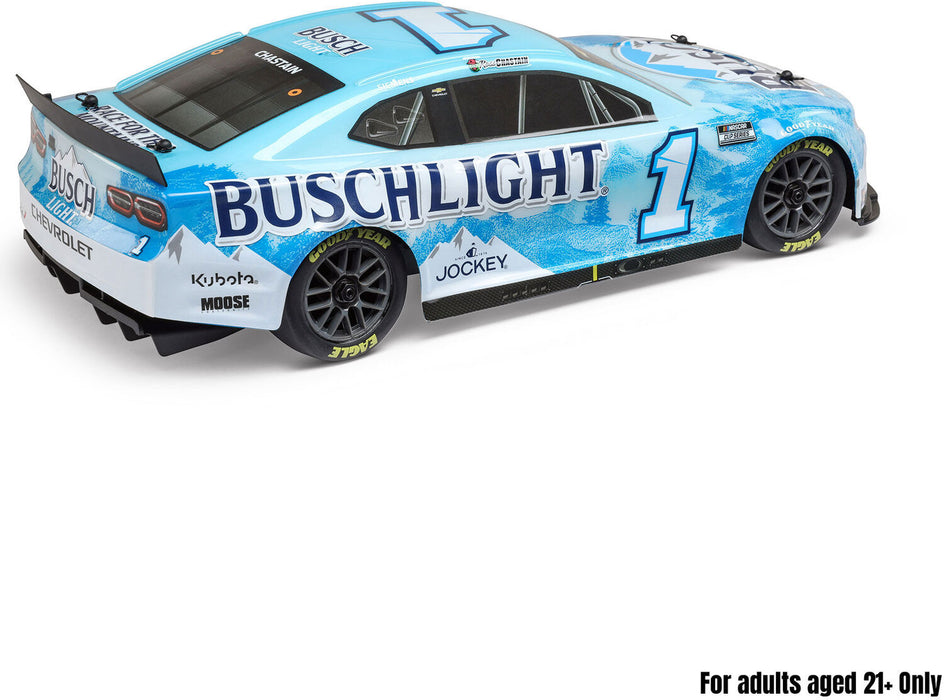 1/12 NASCAR RC Race Car Ross Chastain No. 1 2025 Busch Light Chevrolet ZL1 2S AWD RTR Brushed On-Road (Battery & Charger Included),  Blue