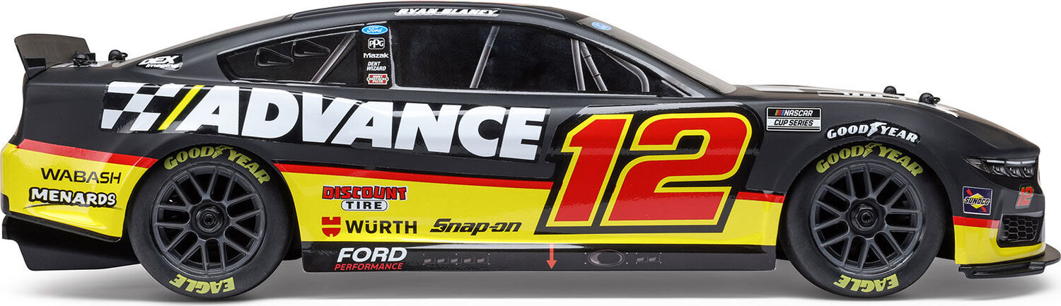 1/12 NASCAR RC Race Car Ryan Blaney No. 12 Advance Auto 2025 Ford Mustang 2S AWD RTR Brushed On-Road (Battery & Charger Included)