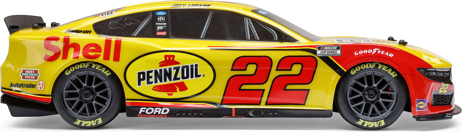 1/12 NASCAR RC Race Car Joey Logano No. 22 Shell 2025 Ford Mustang 2S AWD RTR Brushed On-Road (Battery & Charger Included)