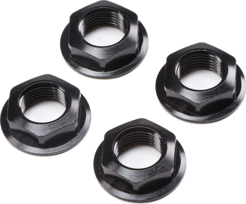 17mm Flanged Wheel Nut Black (4): Super Rock Rey