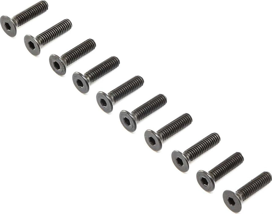 Flat Head Screws, Steel, Black Oxide, M4 x 16mm (10)