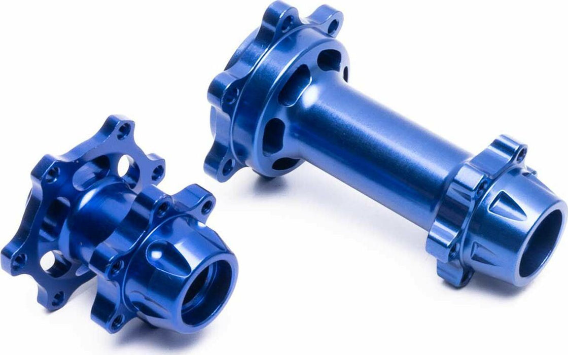 Aluminum Hub Set, Machined, Blue: Promoto-MX